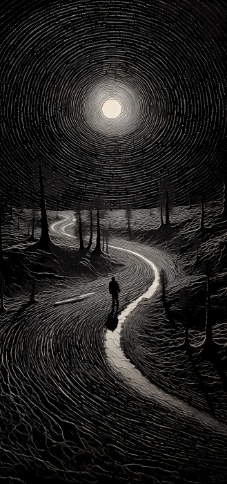 Moonlit Path Amoled wallpaper mobile background 4k 2k