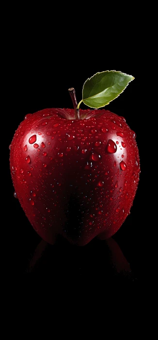 A Juicy Red Apple Amoled wallpaper mobile background 4k 2k