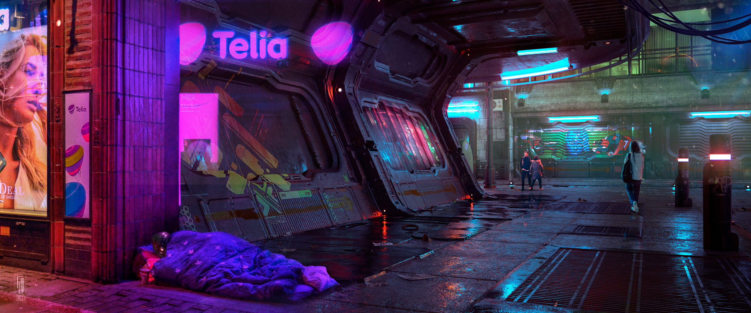 artwork digital art cyber futuristic city 2k