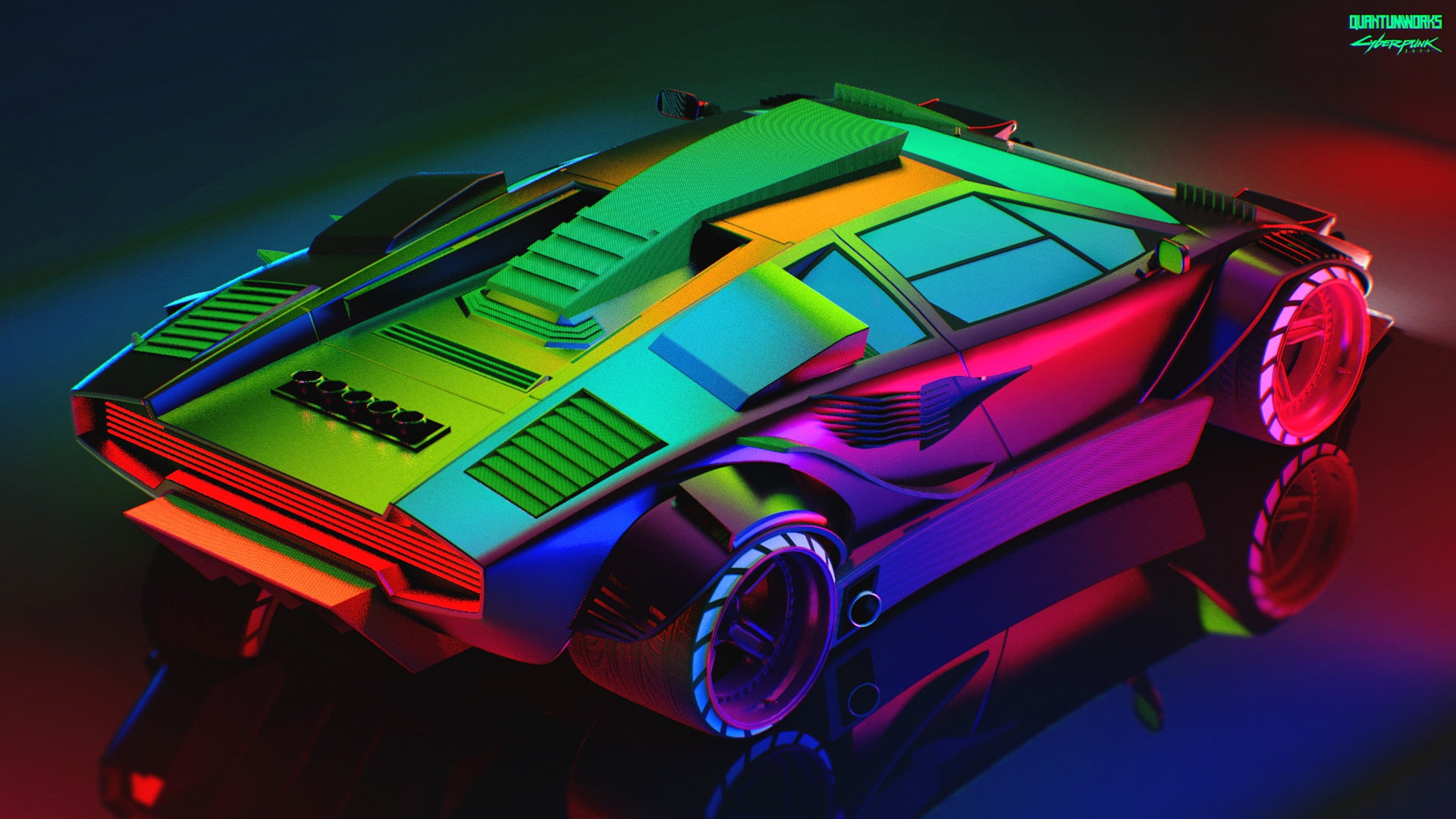 Auto Lamborghini Neon Machine Car Art The view from the top