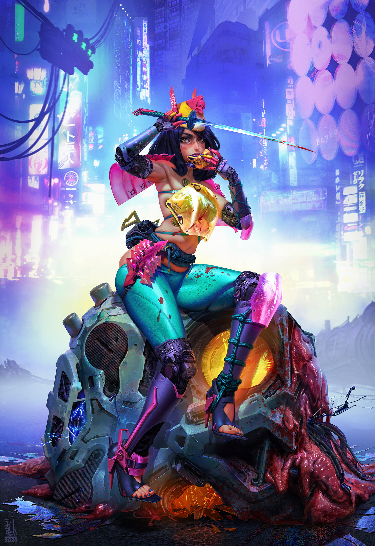 Cyber Ninja cyberpunk futuristic