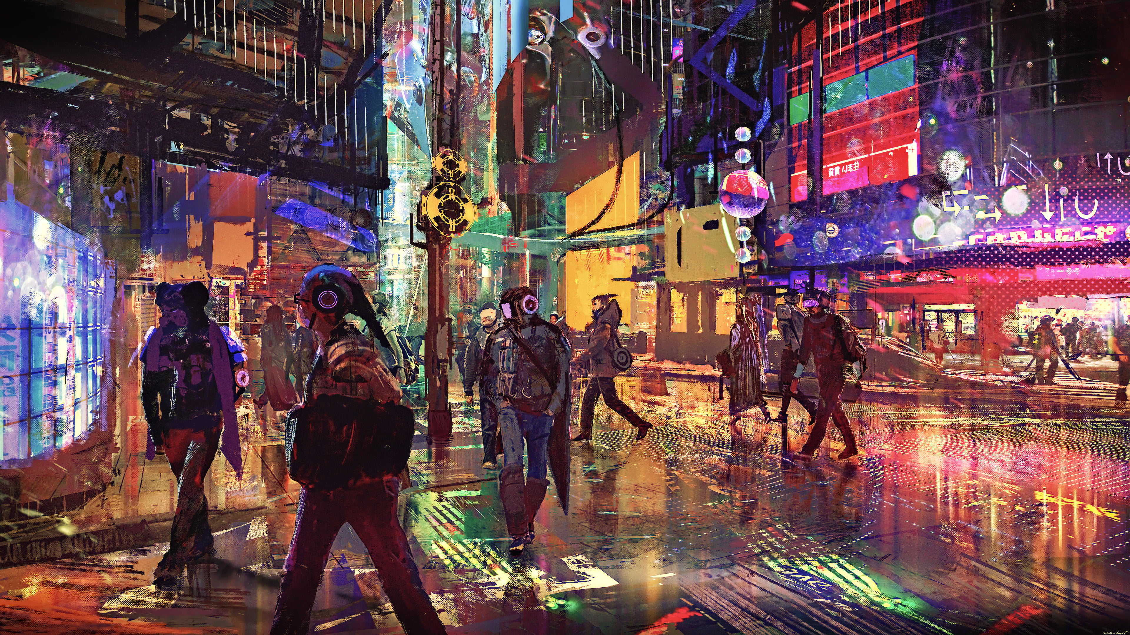 cyber science fiction digital art concept cyberpunk 2k