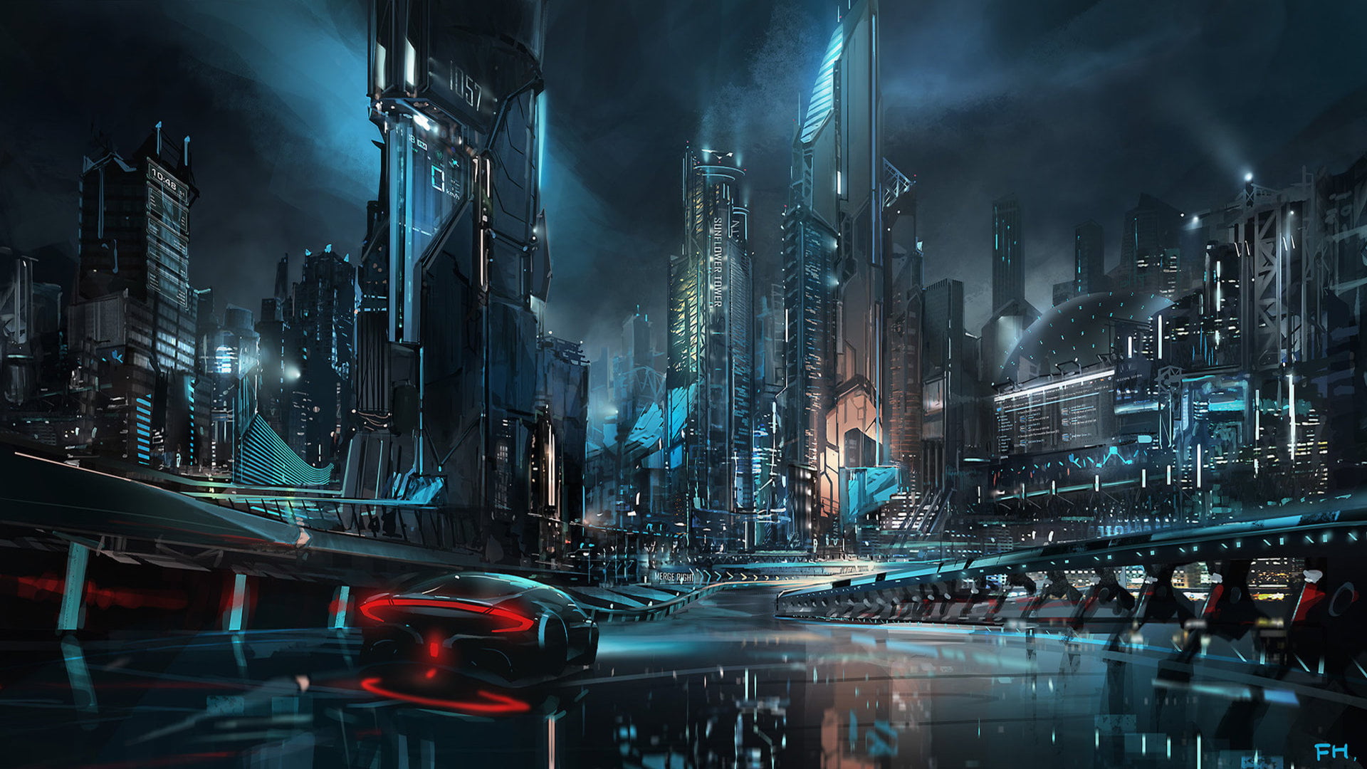 digital art artwork futuristic city 9
