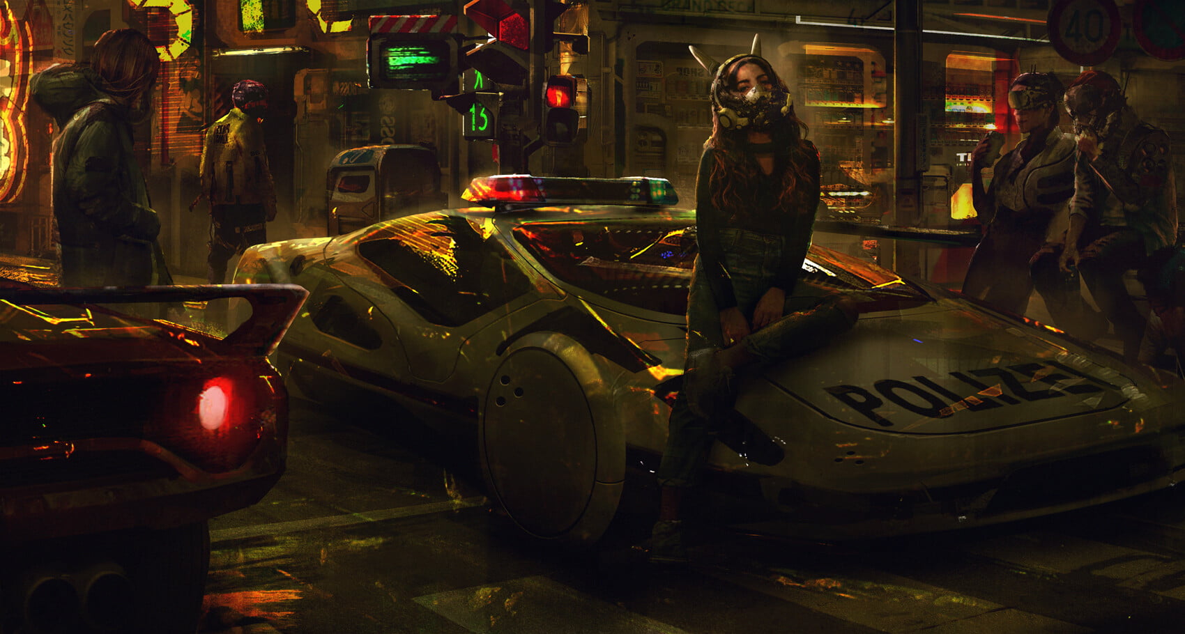 Eddie Mendoza futuristic cyber cyberpunk police bunny girl