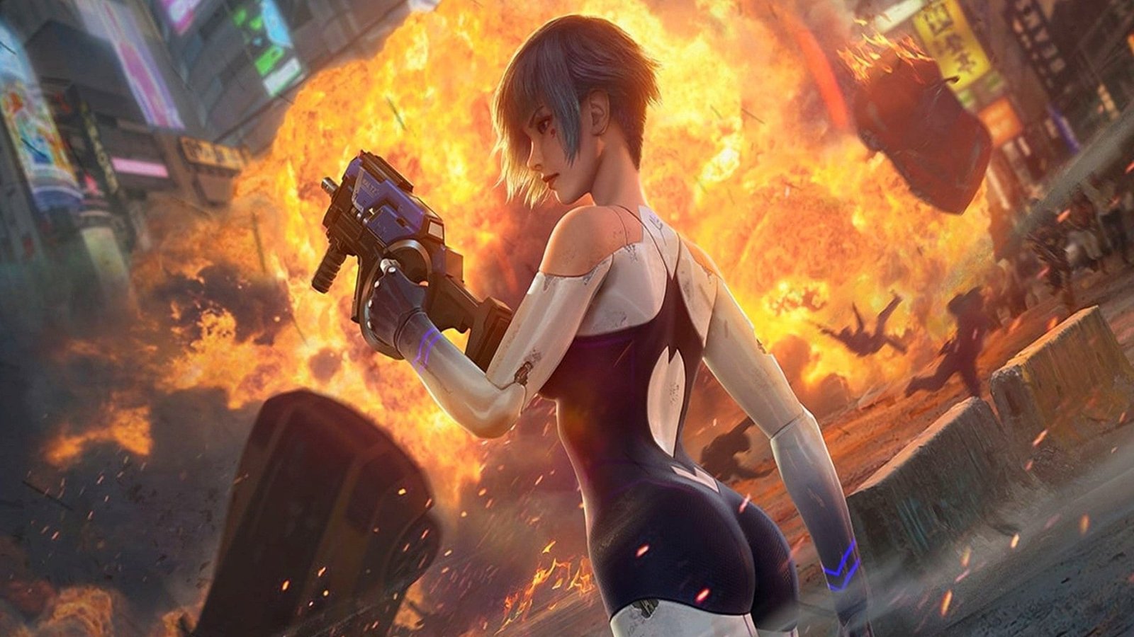 girl machine the city style weapons people fiction fire