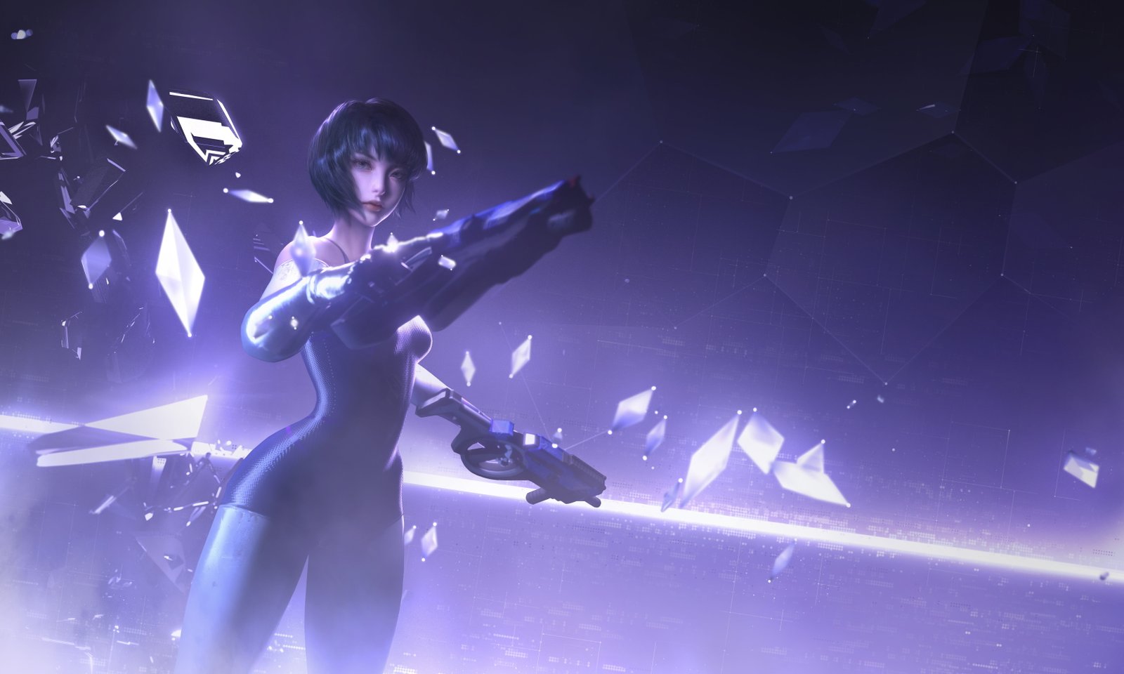 Girl Weapons Art Games Fiction Cyberpunk Cyber hunter 2k 4k 5k