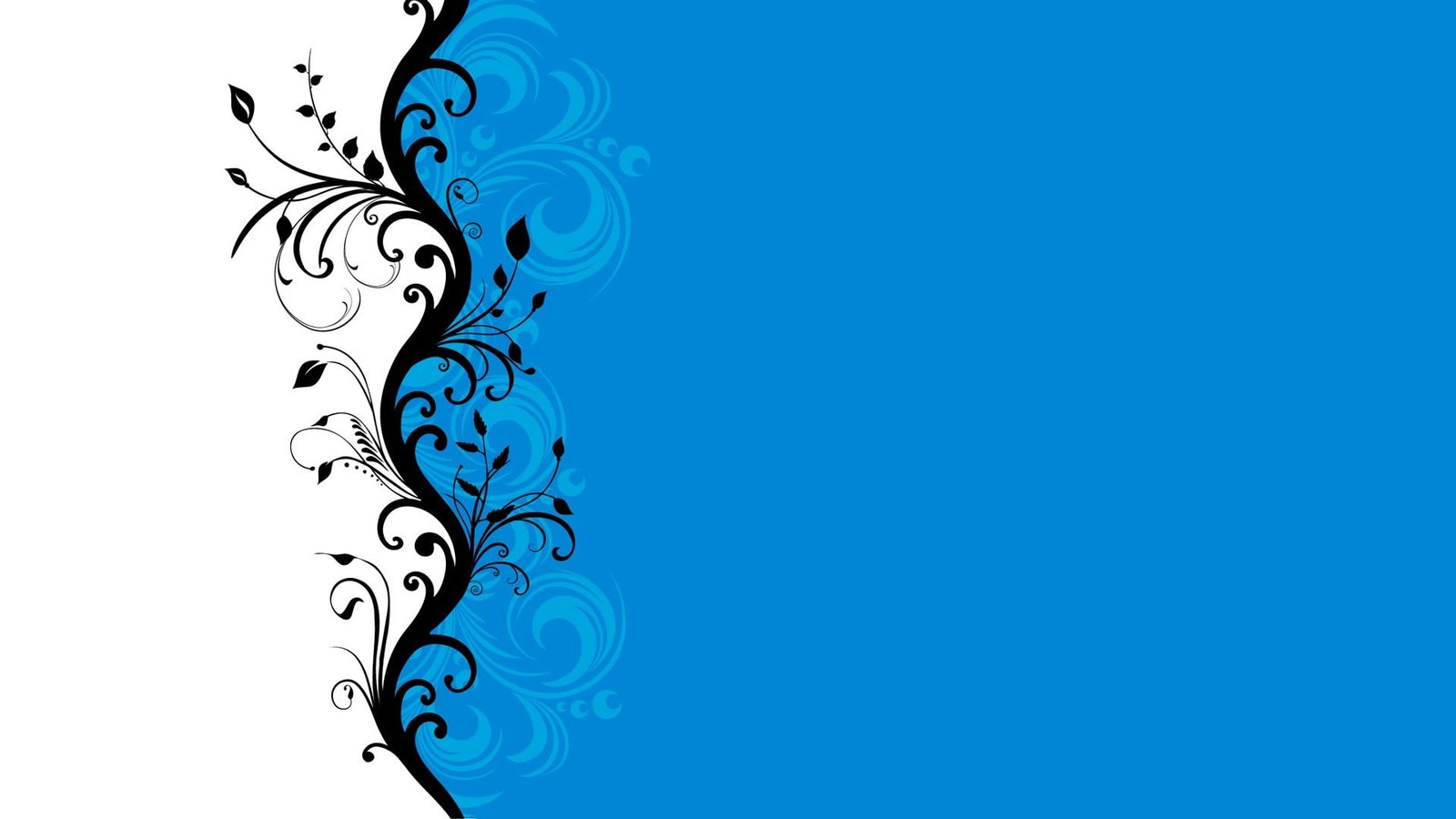 blue and white floral wallpaper abstract digital art cyan