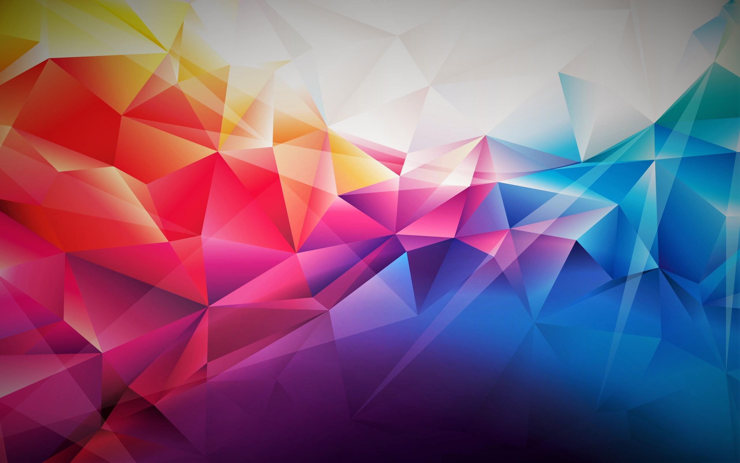 multicolored geometric shape wallpaper abstract blue yellow 2k