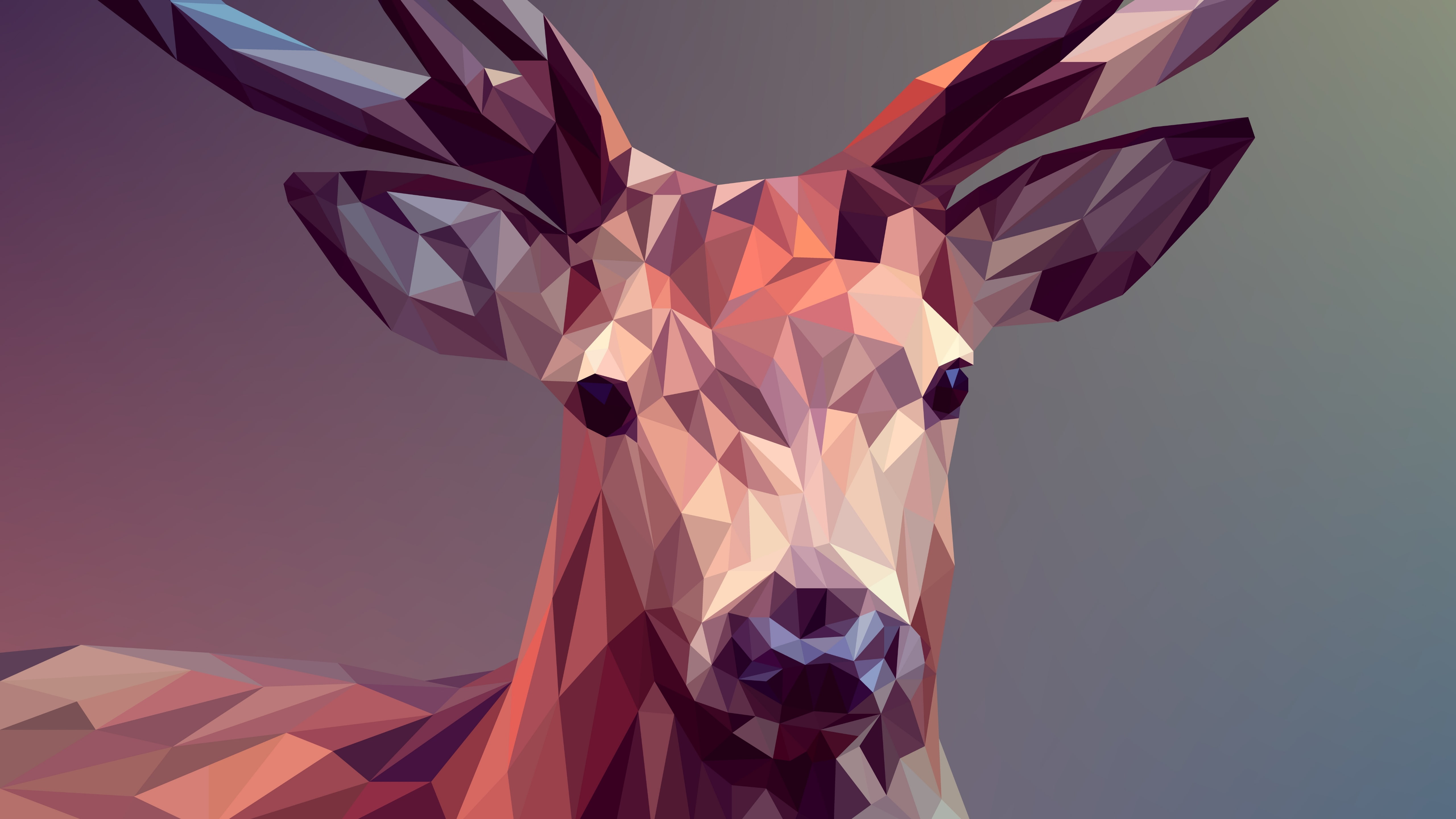 polygon art low poly deer artwork 2k 4k 5k