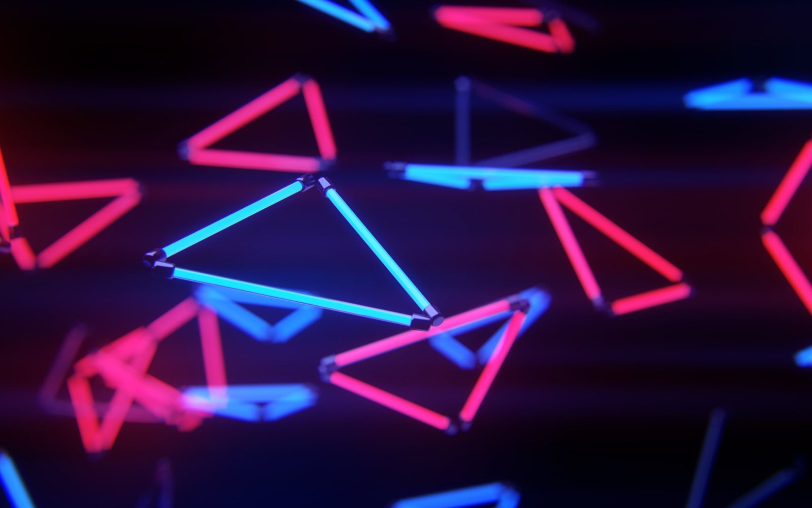 red and blue Led strips neon abstract digital art lights 2k