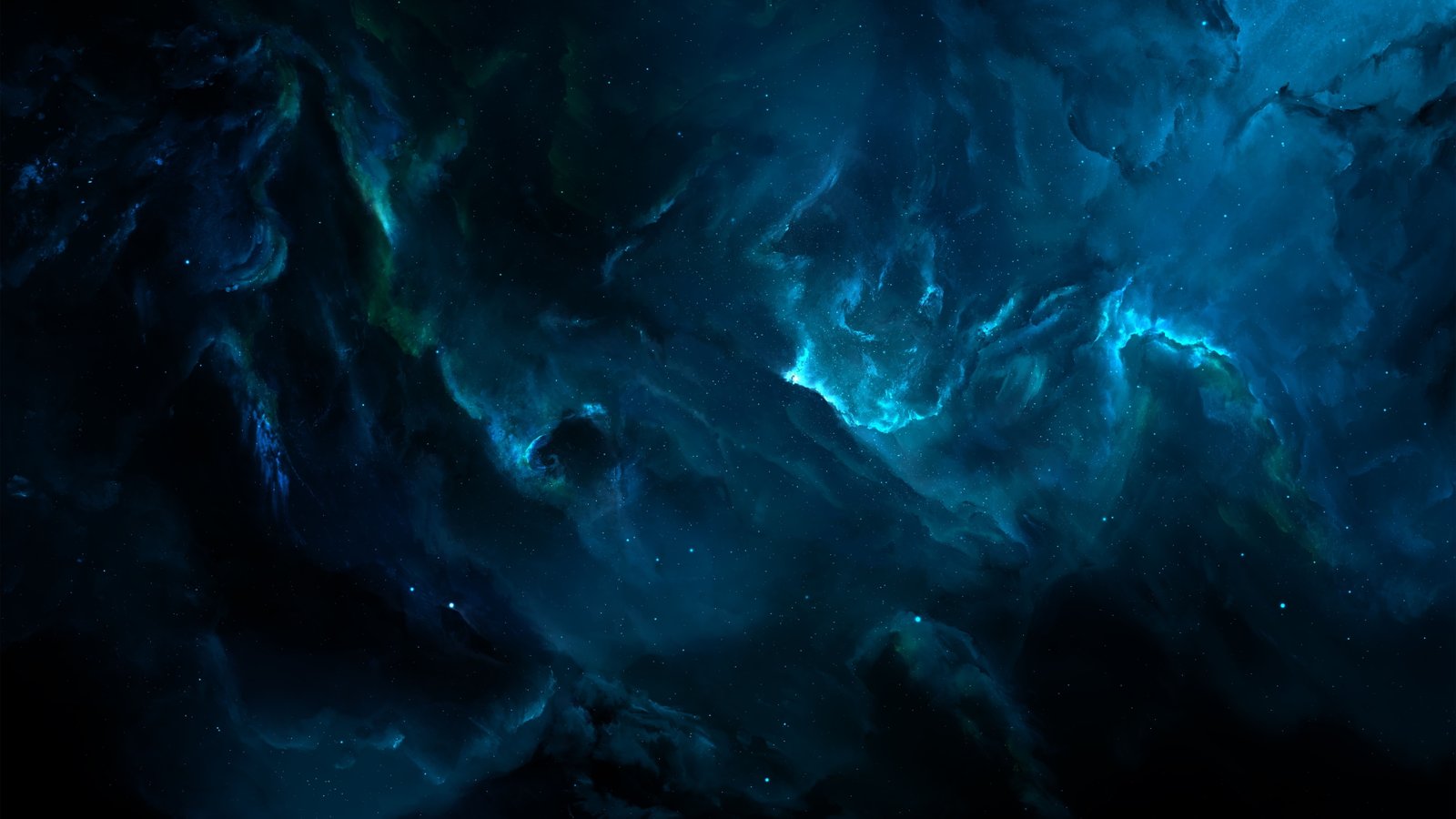 space universe blue nebula outer darkness stars 2k 4k 5k