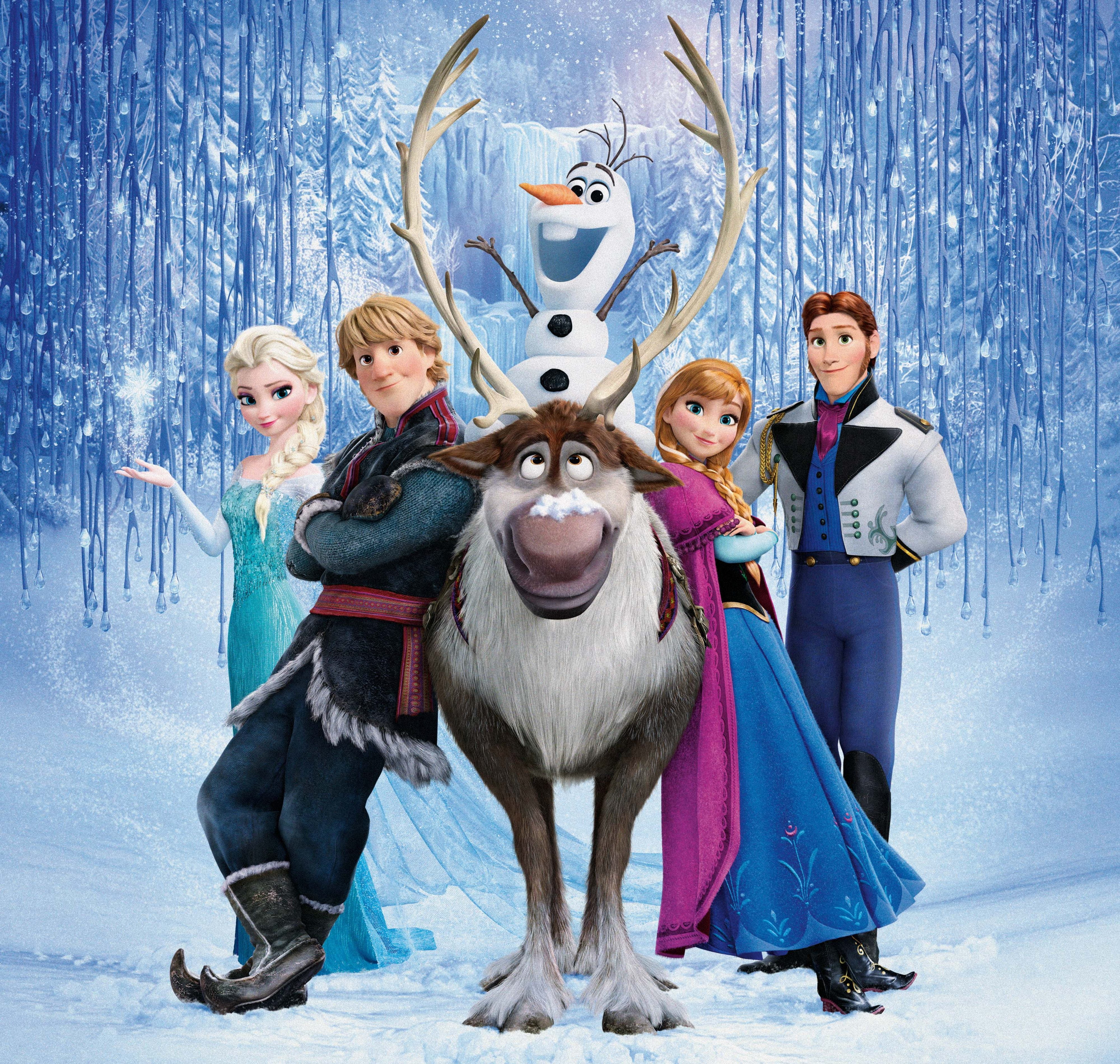 Disney Frozen wallpaper snow snowflakes ice deer snowman 93 2k 4k