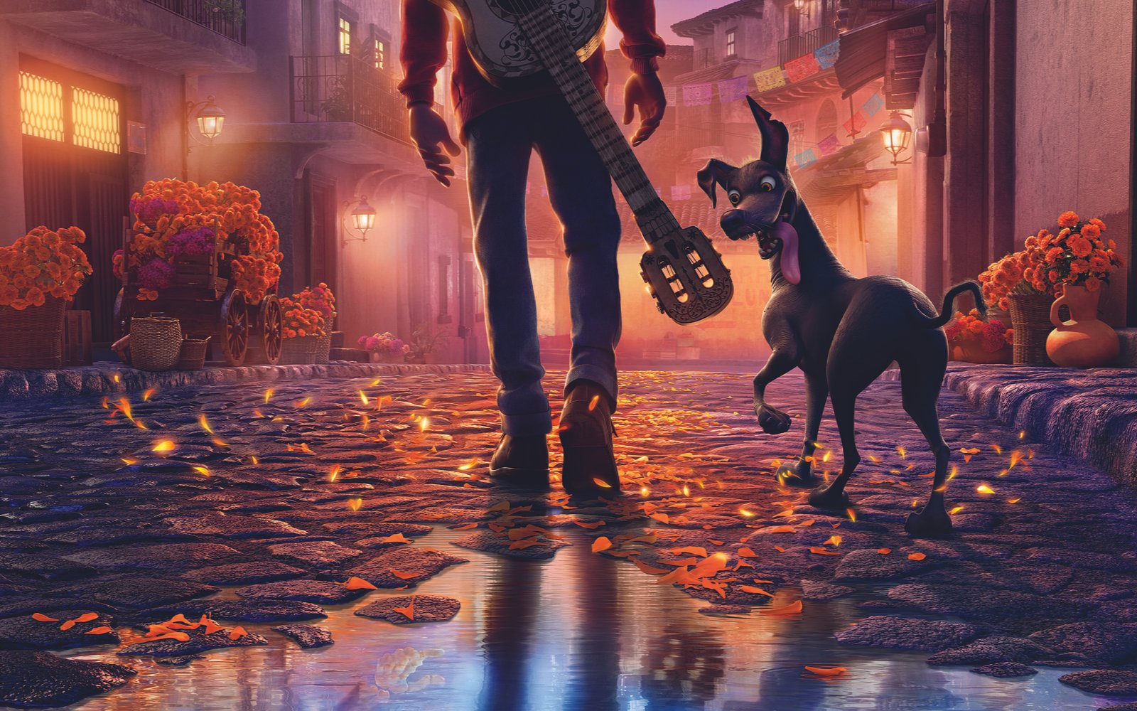 Coco movie clip Disney Pixar movies colorful guitar dog 2k