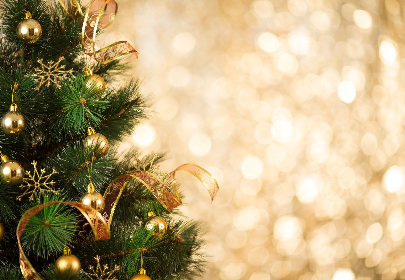 decoration balls tree New Year Christmas golden happy 2k 4k 5k
