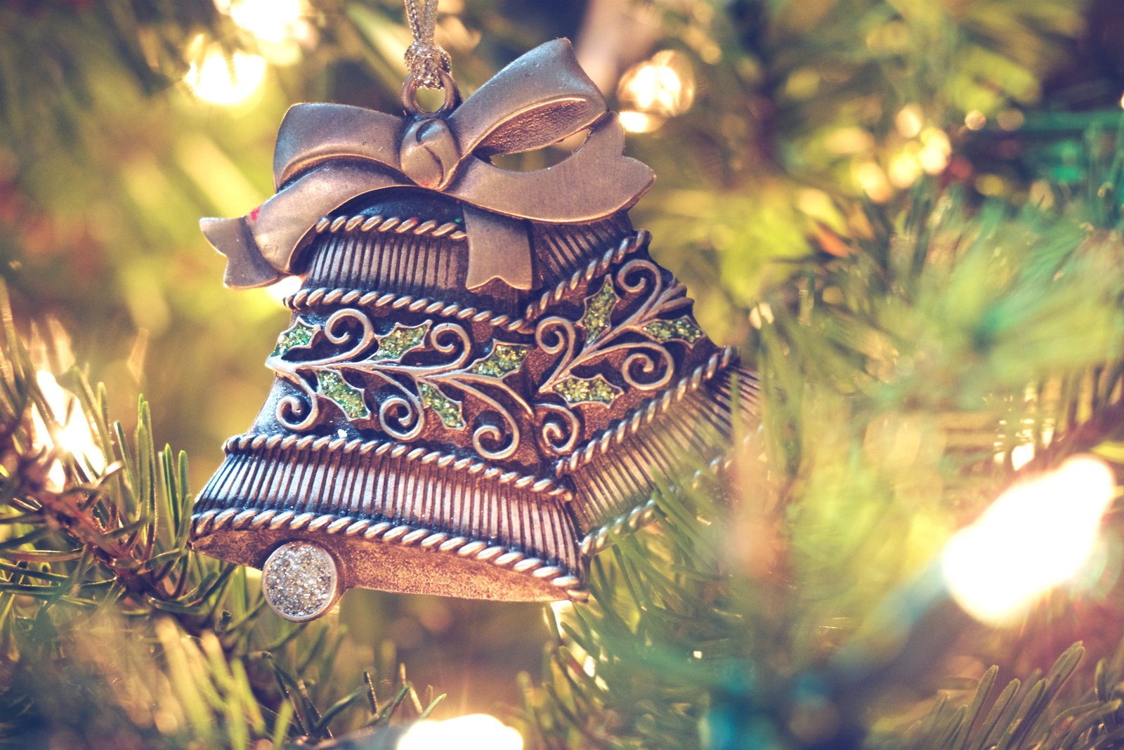 bells Christmas bauble on tree decoration christmas Decoration 2k 4k