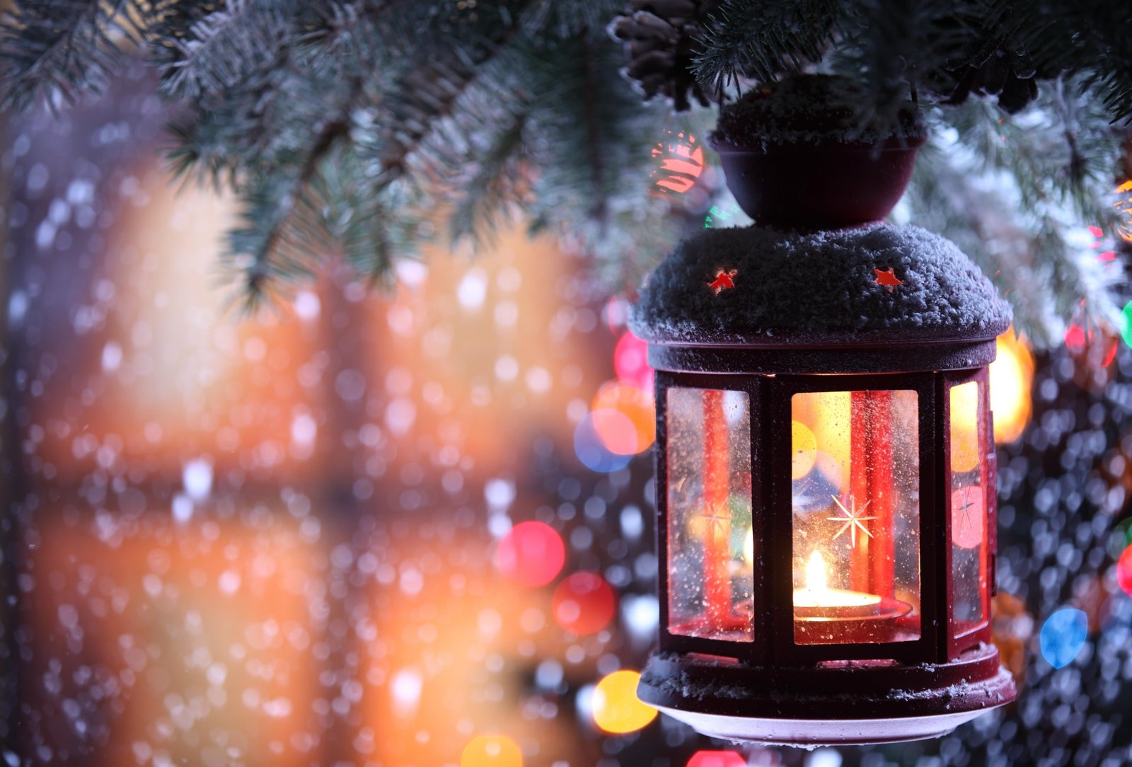 candle torch branch snow winter snowflakes christmas tree 2k 4k 5k