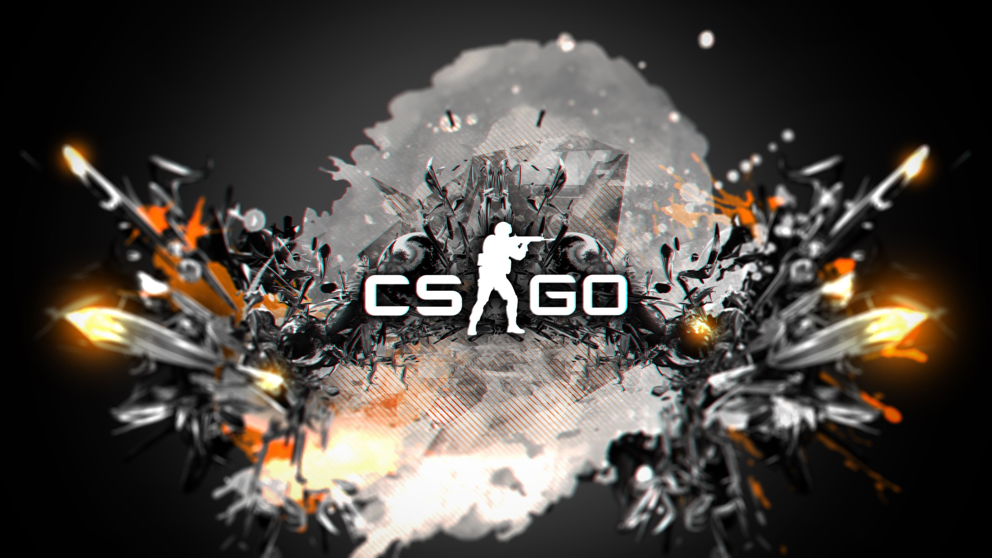 CS GO logo counter strike global offensive backgrounds abstract 2k 4k