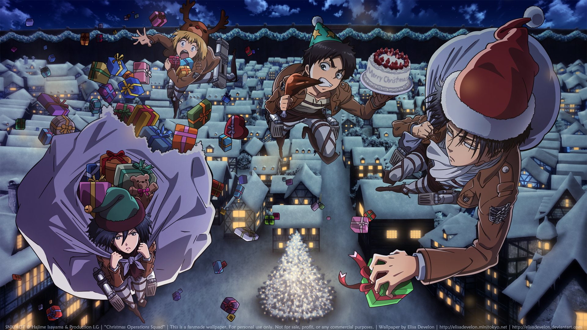 Anime Attack On Titan Armin Arlert Christmas Eren Yeager