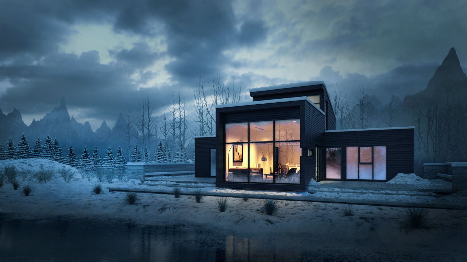 gray concrete building architecture modern nature landscape