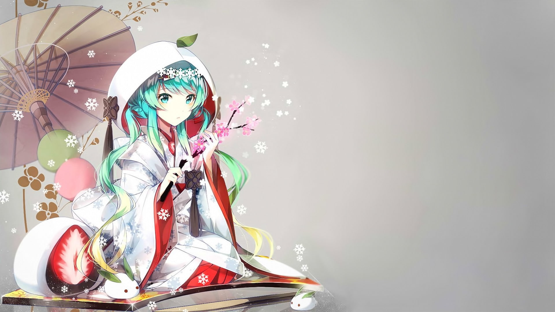 anime girls Hatsune Miku Vocaloid kimono Yuki