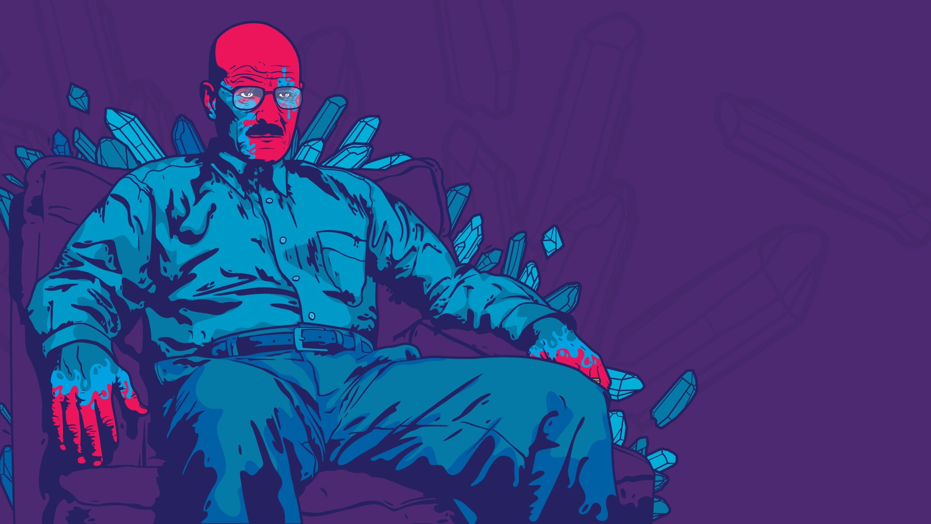 man in dress shirt illustration Breaking Bad drugs Walter White