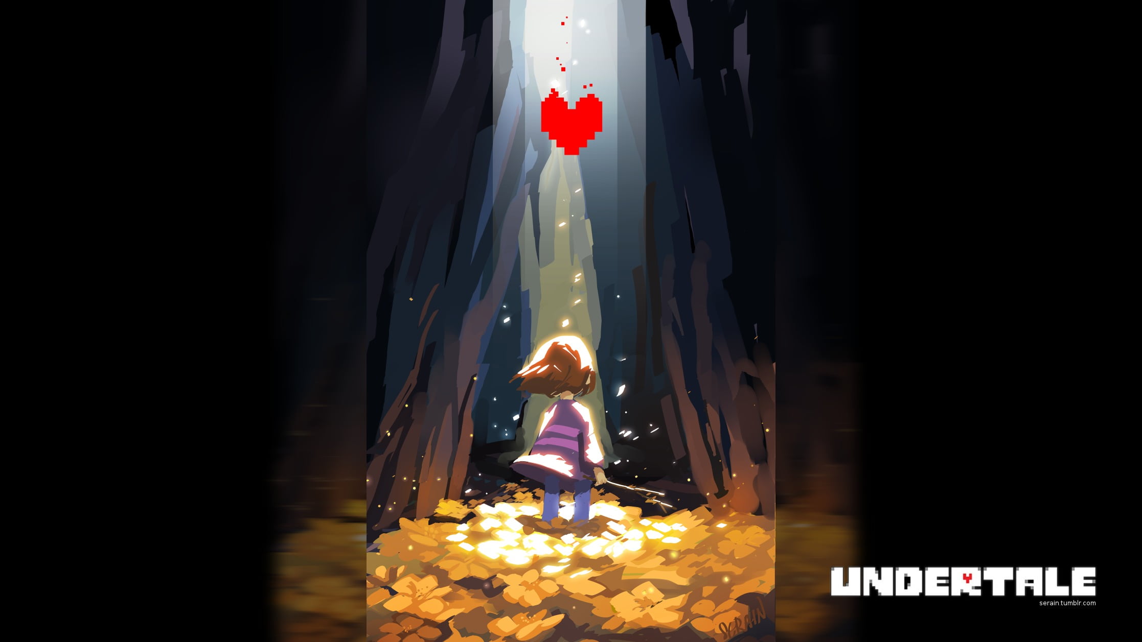 Undertale poster illustration Frisk fan art illuminated 2k