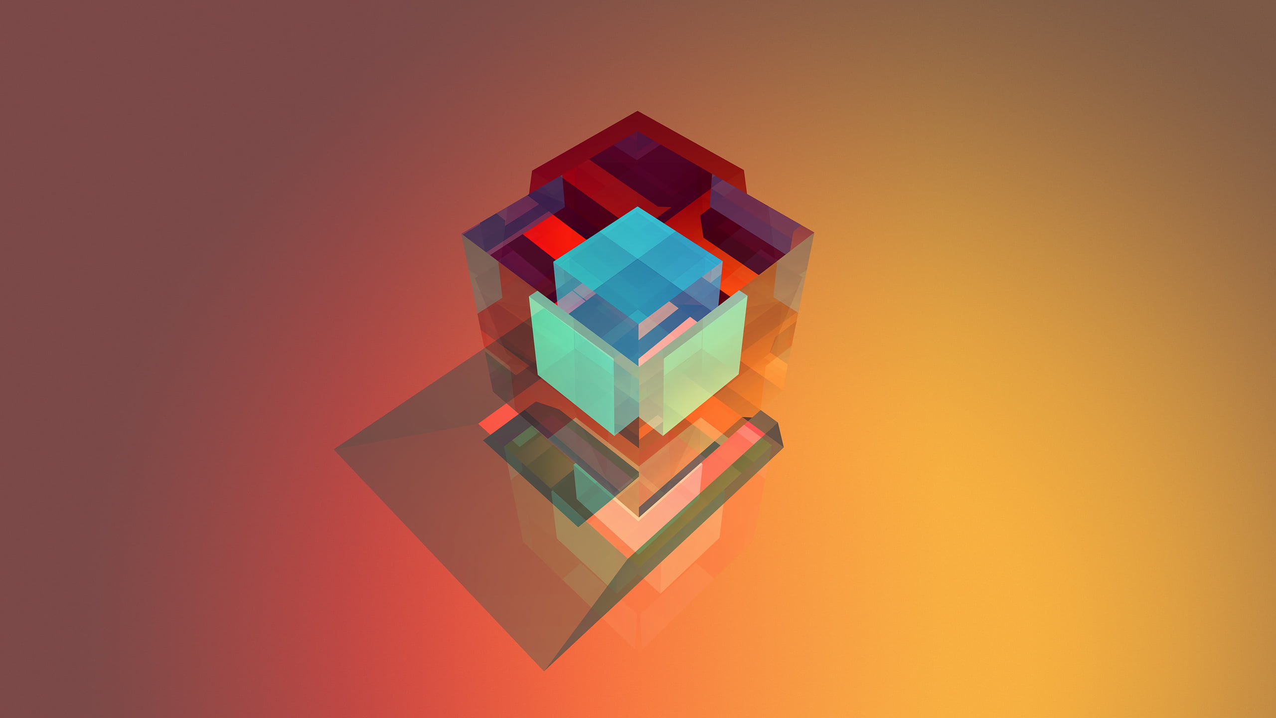multicolored cube logo abstract colorful geometry 2k