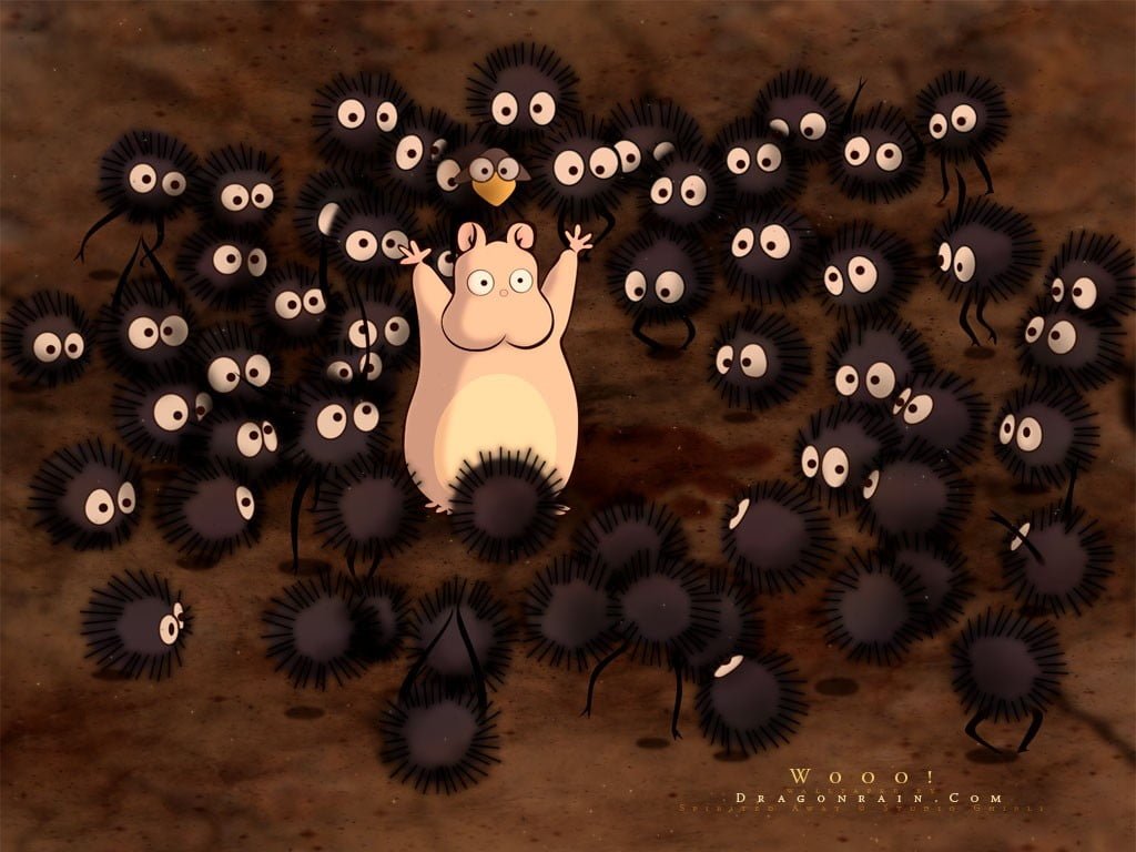 character illustration Spirited Away Studio Ghibli indoors
