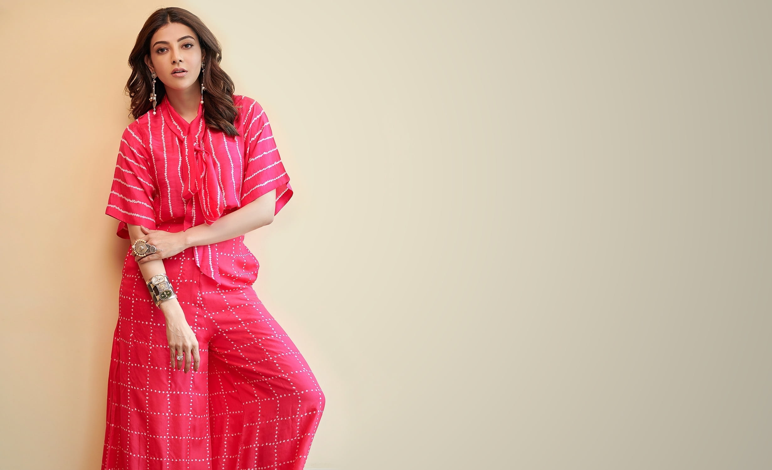 Actresses Kajal Aggarwal Bollywood Brunette Earrings Girl 2k