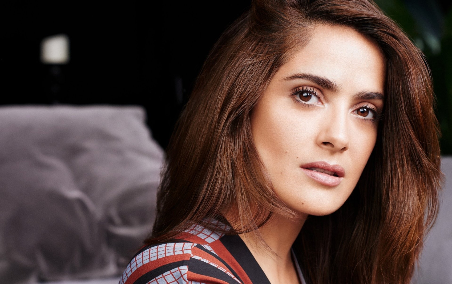 Actresses Salma Hayek Brown Eyes Brunette Face Mexican 49