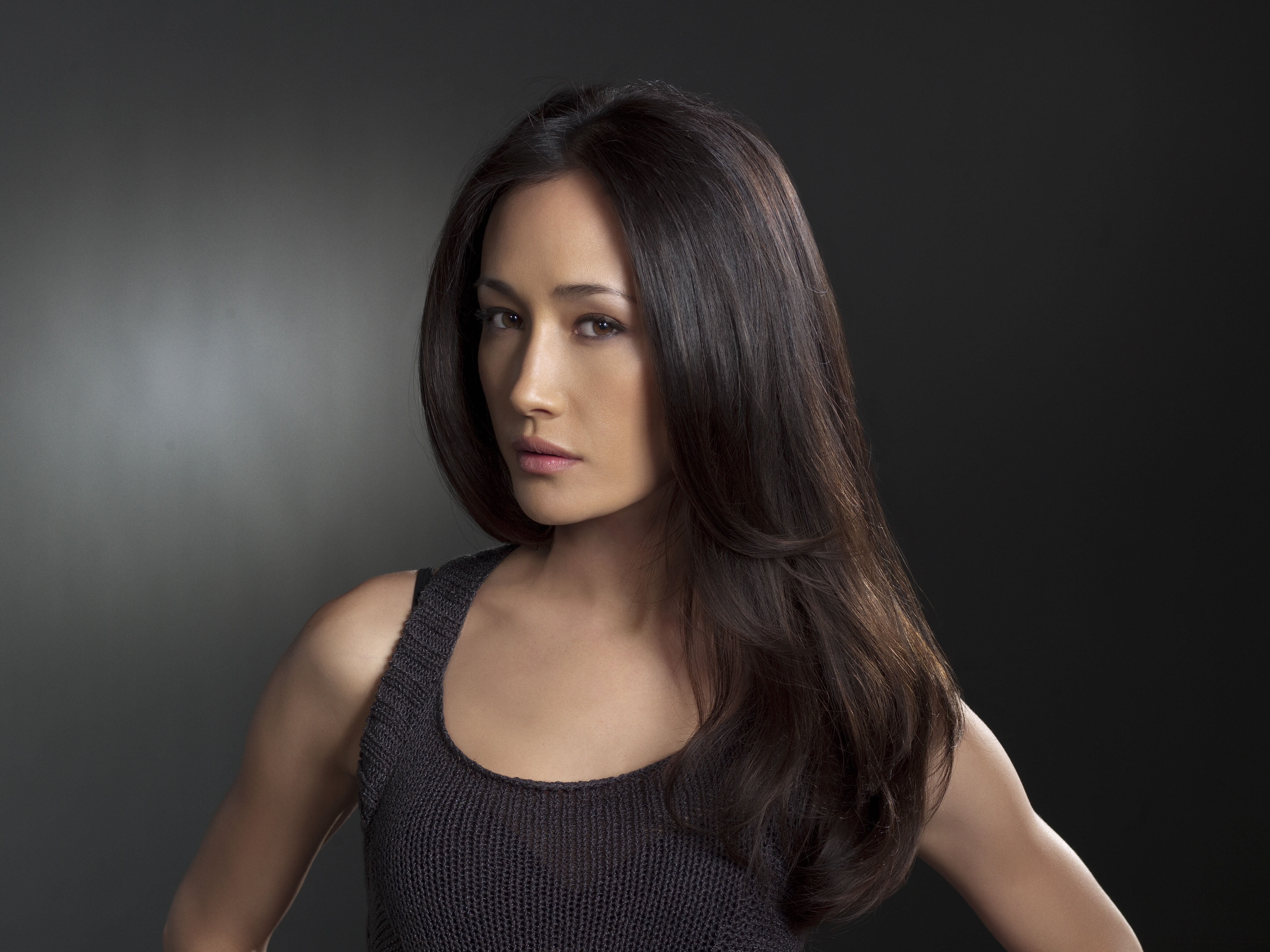 Actresses Maggie Q Brown Eyes Brunette Face Girl Long Hair 2k
