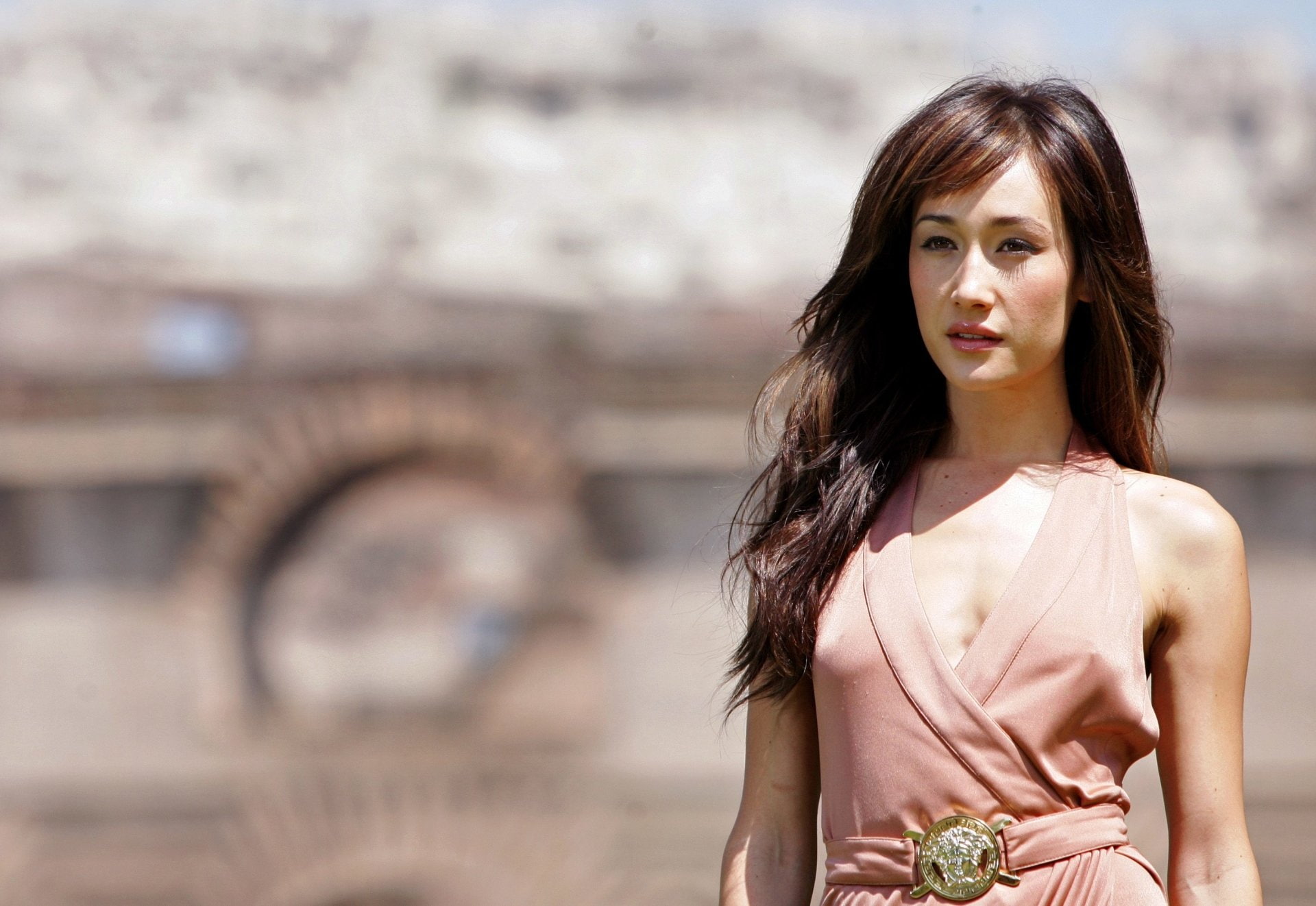 Actresses Maggie Q Brown Eyes Brunette