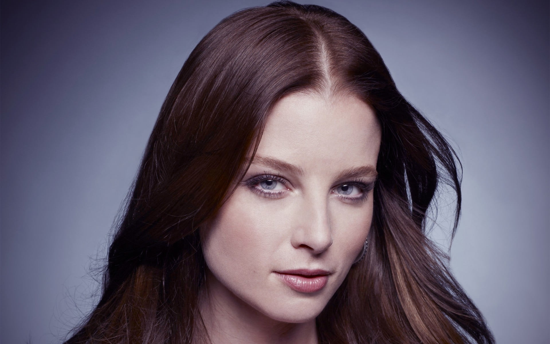 women Rachel Nichols actress brunette portrait blue eyes