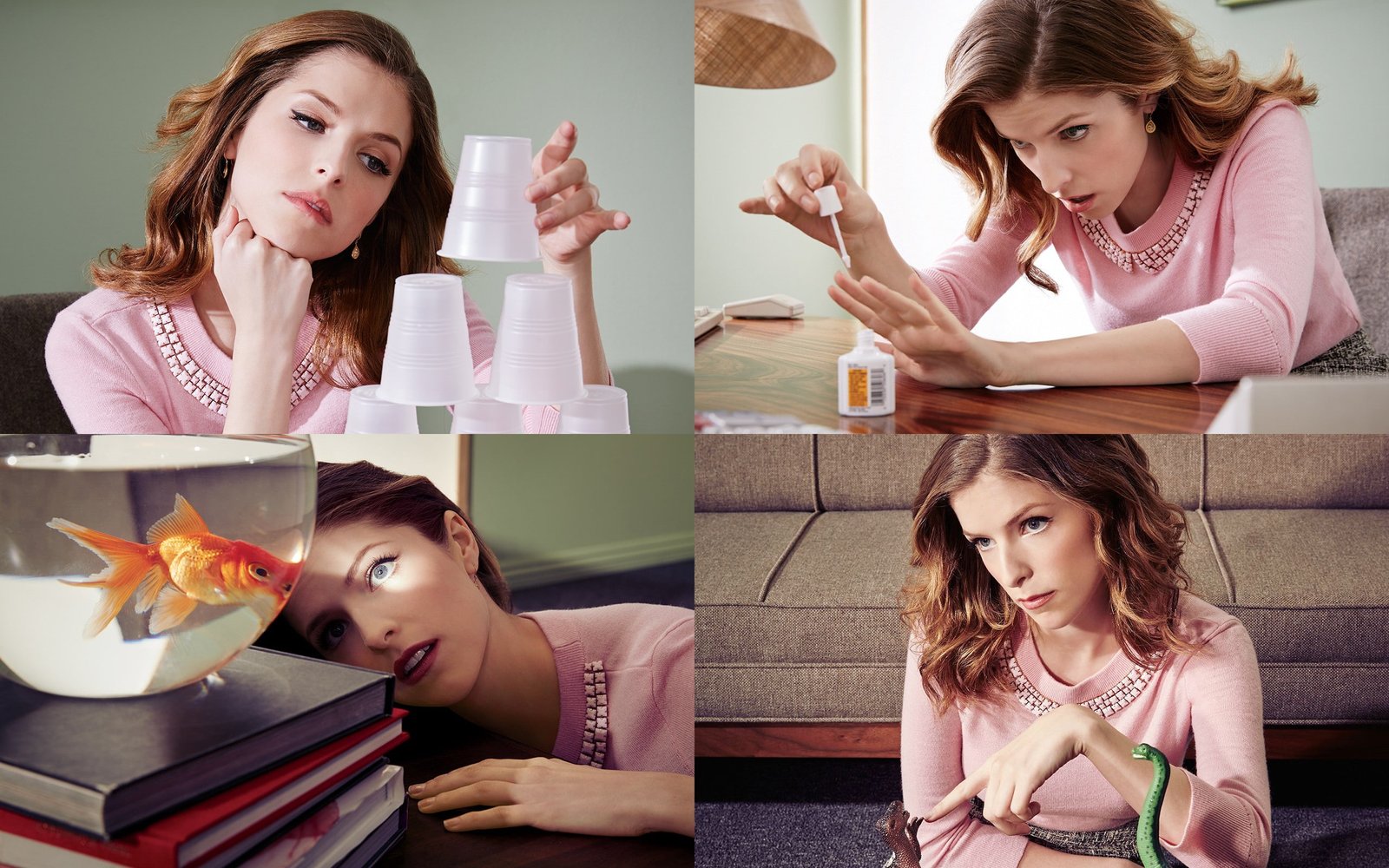 Anna Kendrick actress celebrity brunette women collage 2k