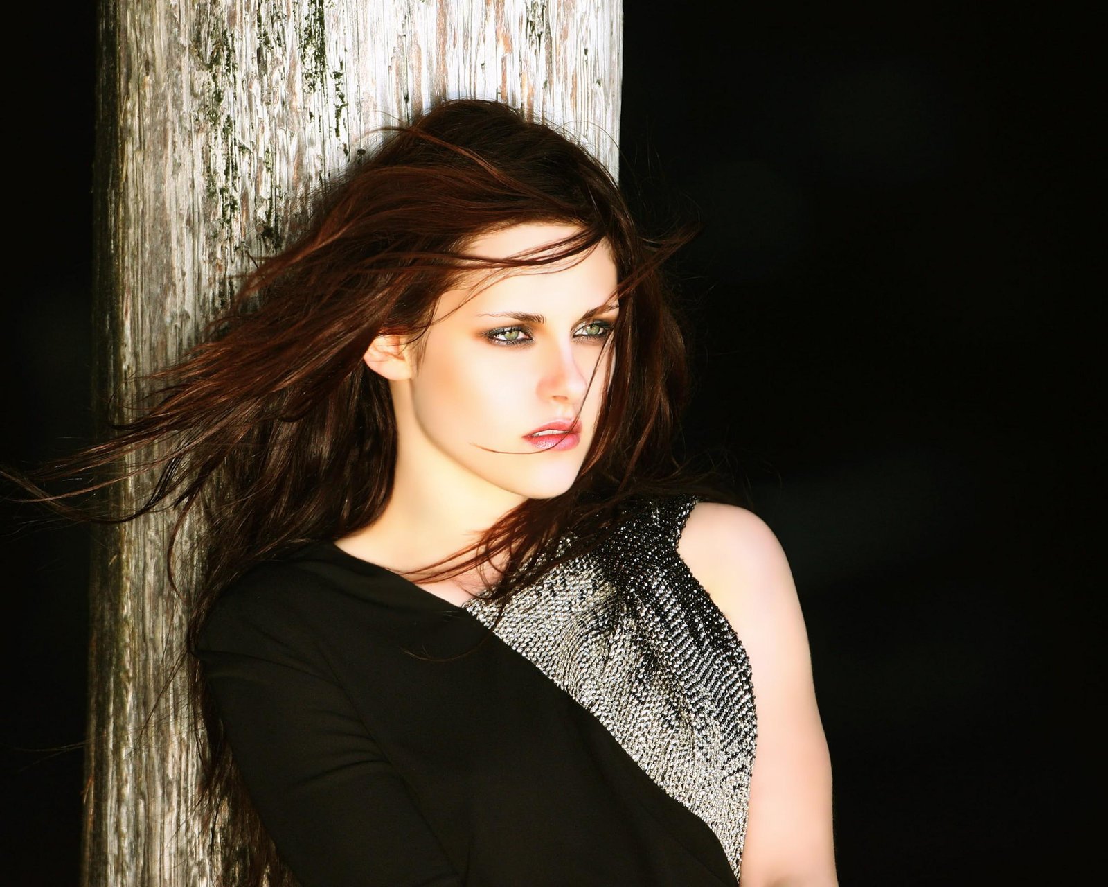 Brunette Hair Wind Kristen Stewart Actress cute beautiful 2k