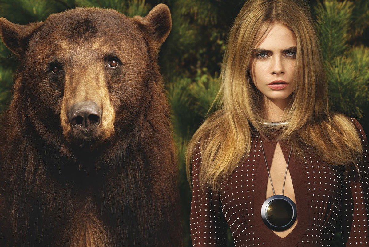 Cara Delevingne model actress blonde blue eyes bears Mario Testino