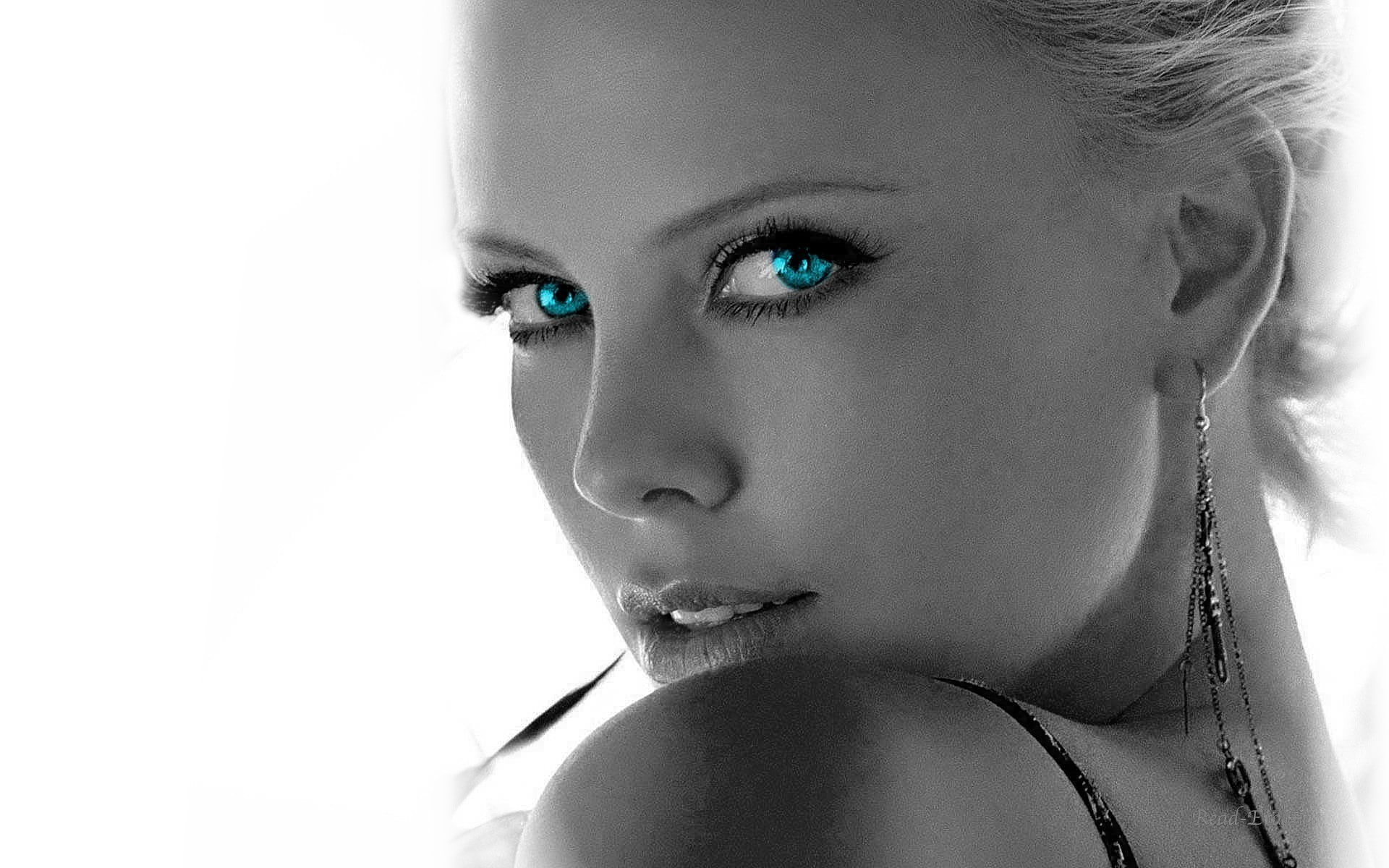 Charlize Theron selective coloring actress face women celebrity