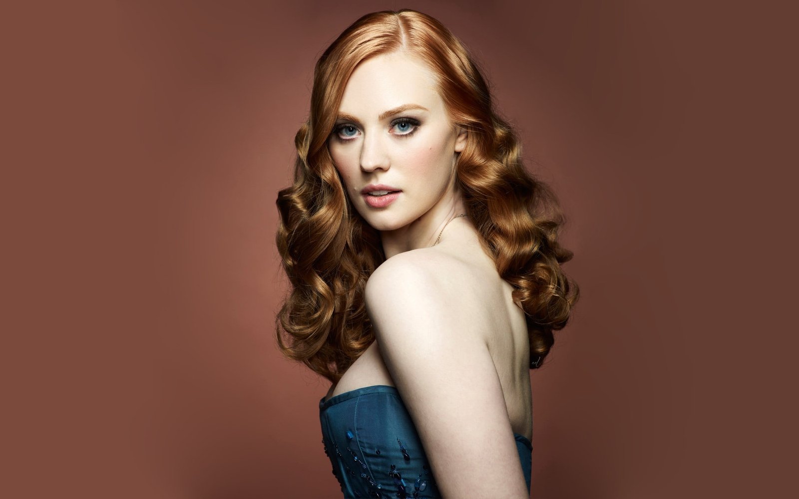 Deborah Ann Woll redhead actress red background women beautiful woman 2k
