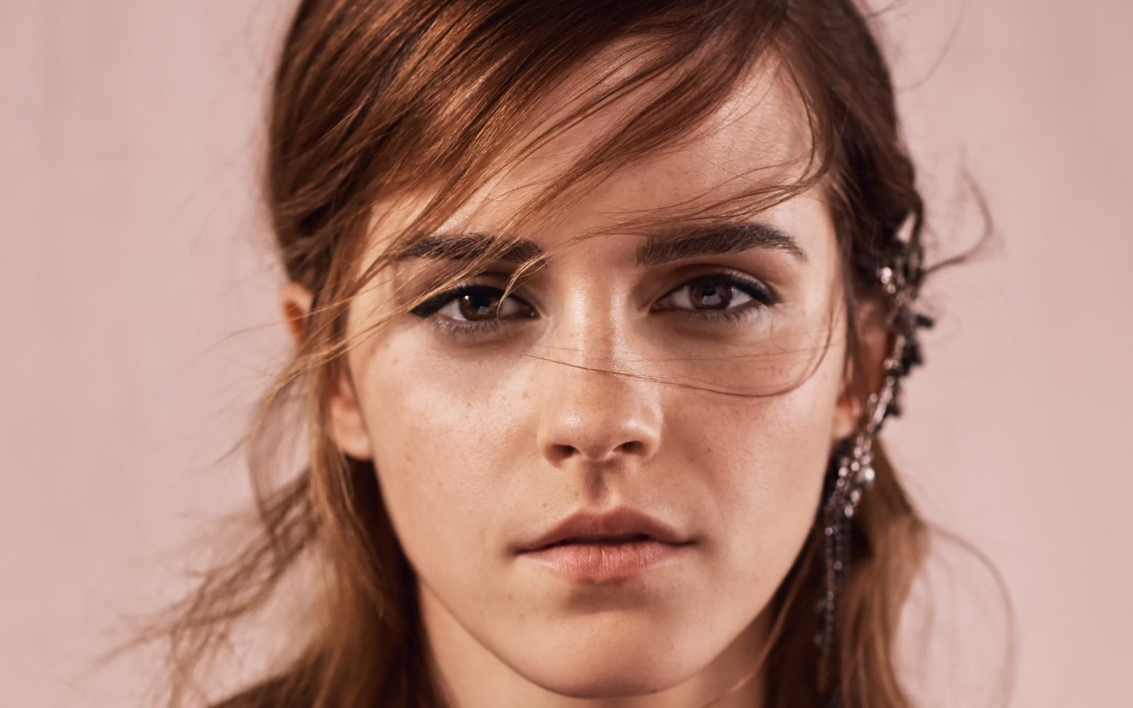 Emma Watson portrait photo women face long hair looking at viewer 2k