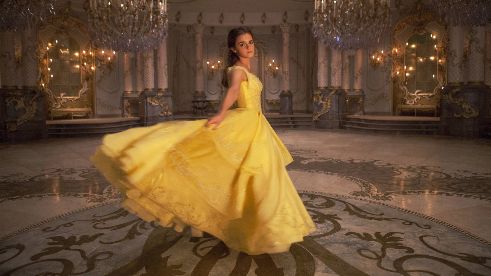 Emma Watson celebrity women actress yellow dress one person 2k