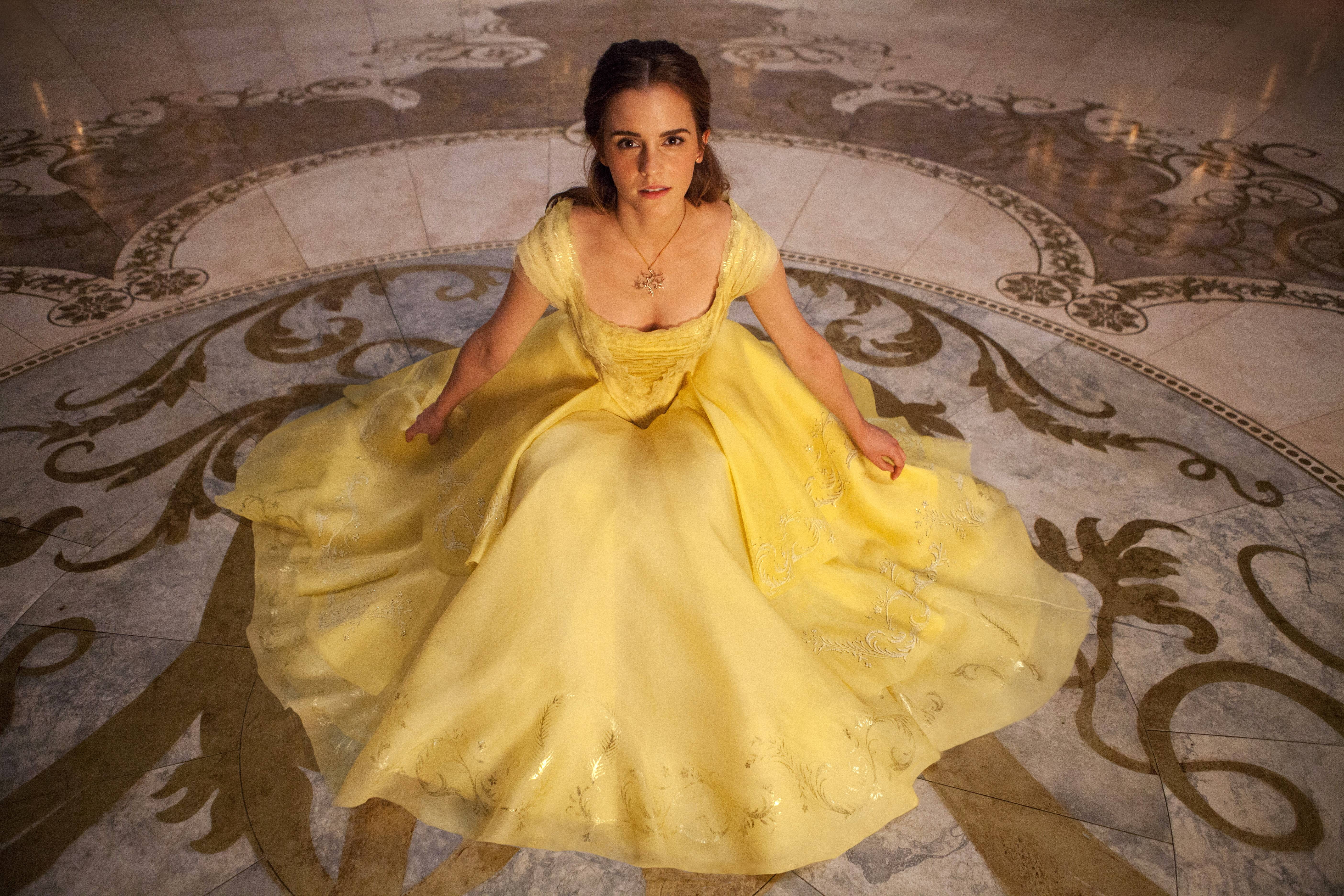 Emma Watson Hollywood Beauty and the Beast Belle dress 2k 4k 5k