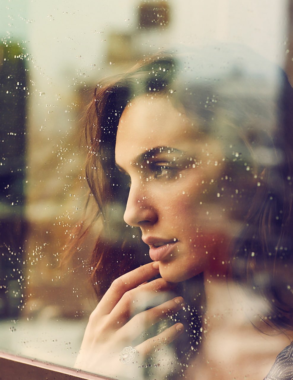 Gal Gadot actress model women window adult portrait headshot