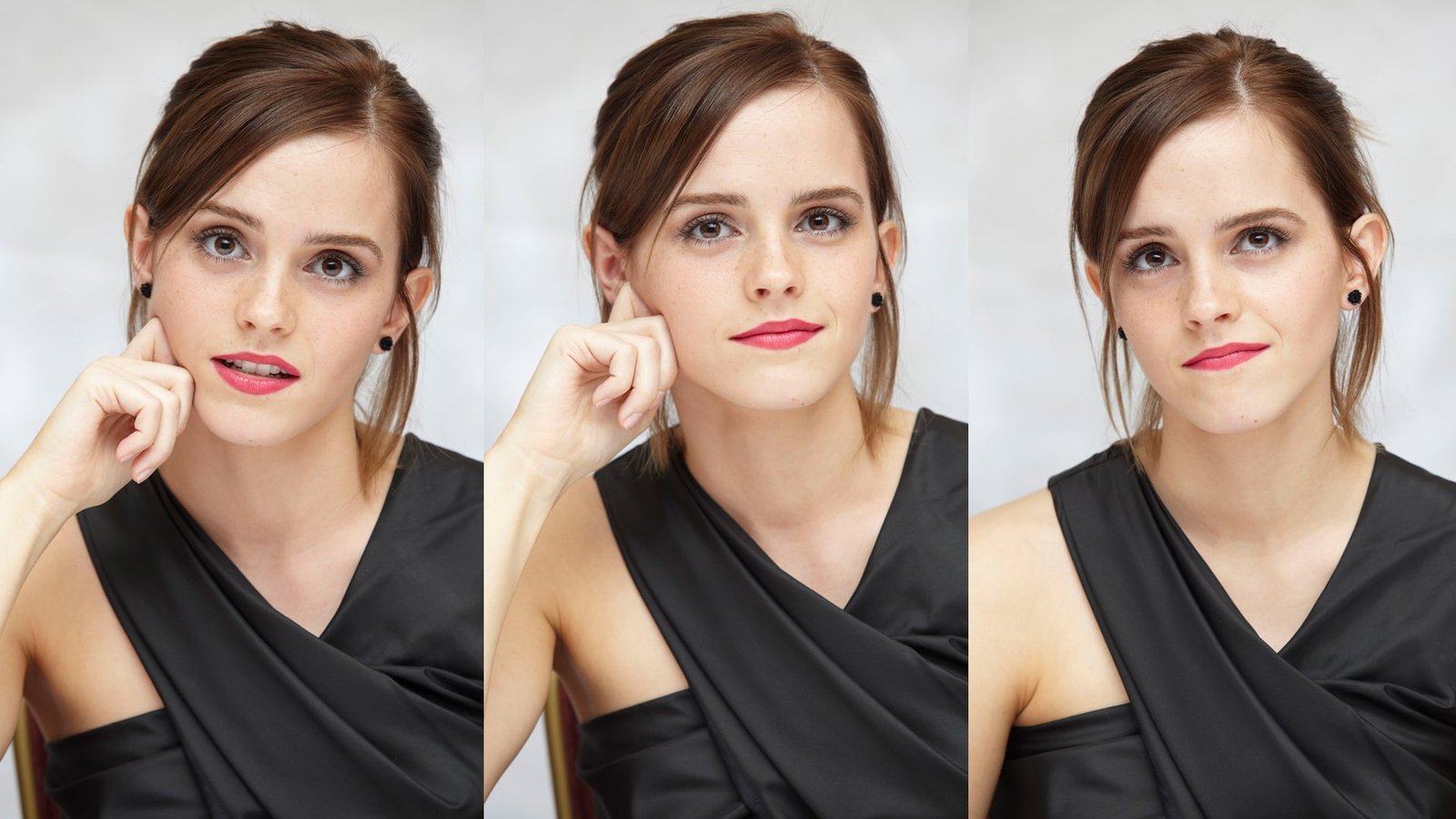 Emma Watson women actress collage celebrity short hair