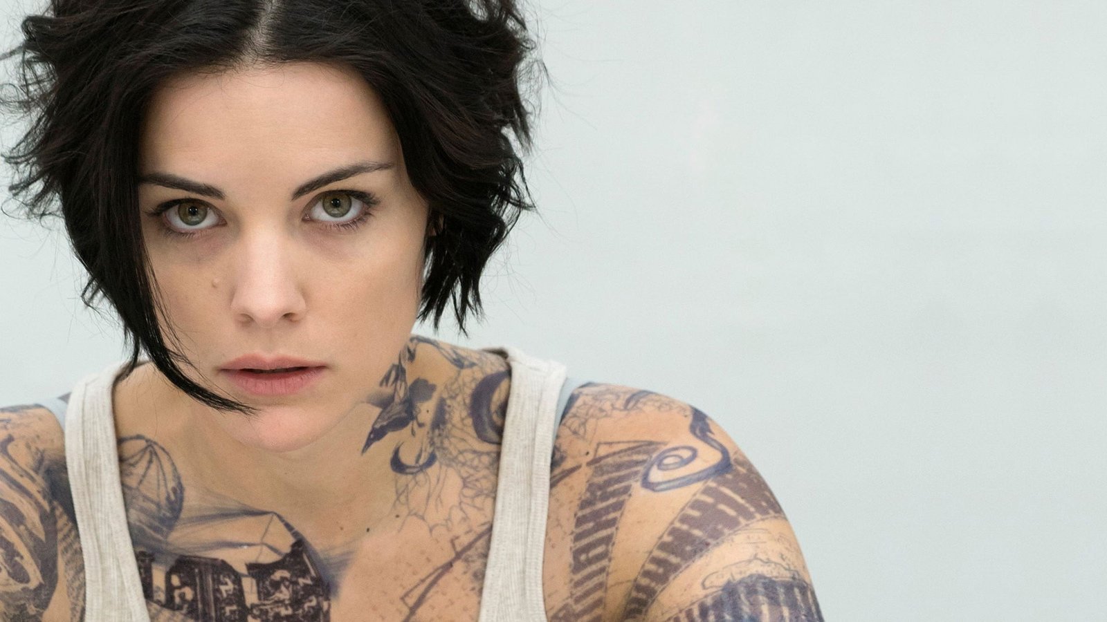 Jane Doe women model brunette face looking at viewer tattoo