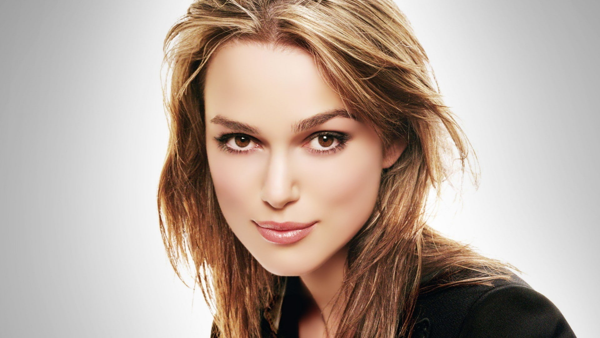 Keira Knightley actress women portrait celebrity simple background