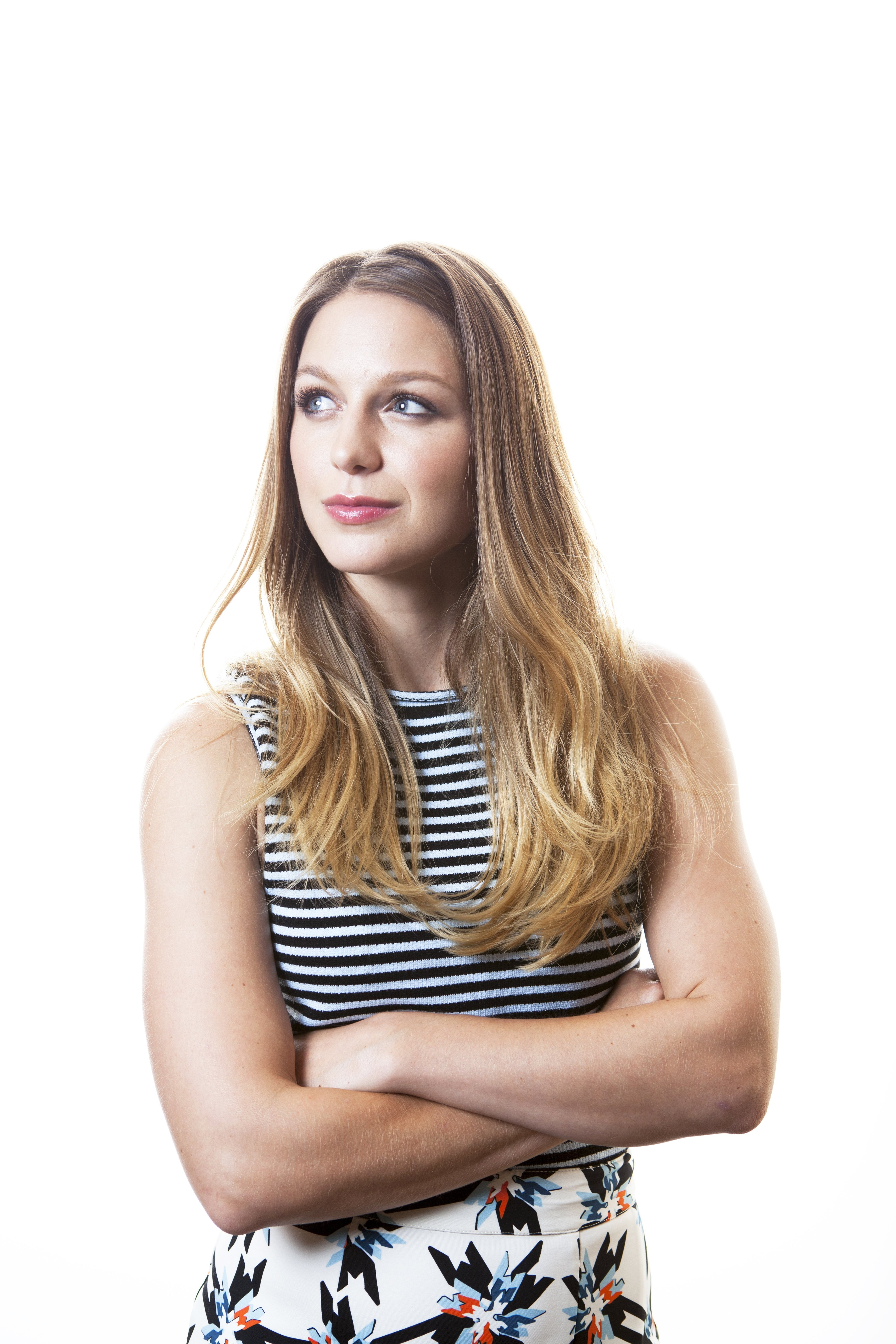 Melissa Benoist actress women one person long hair white background 2k