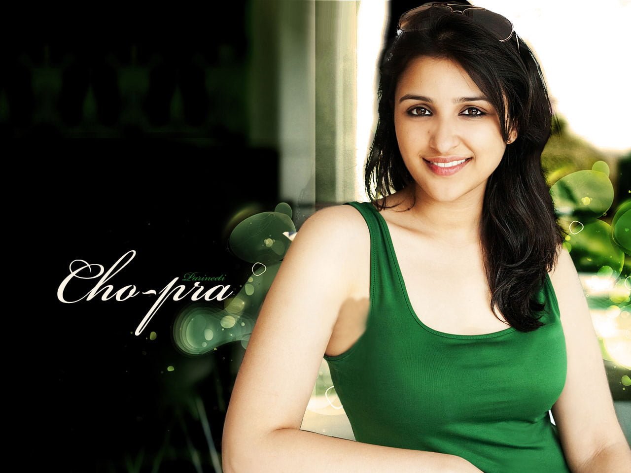 Parineeti Chopra women's green tank top Female Celebrities