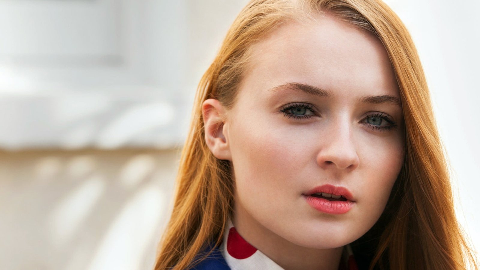Sophie Turner actress celebrity women face redhead portrait