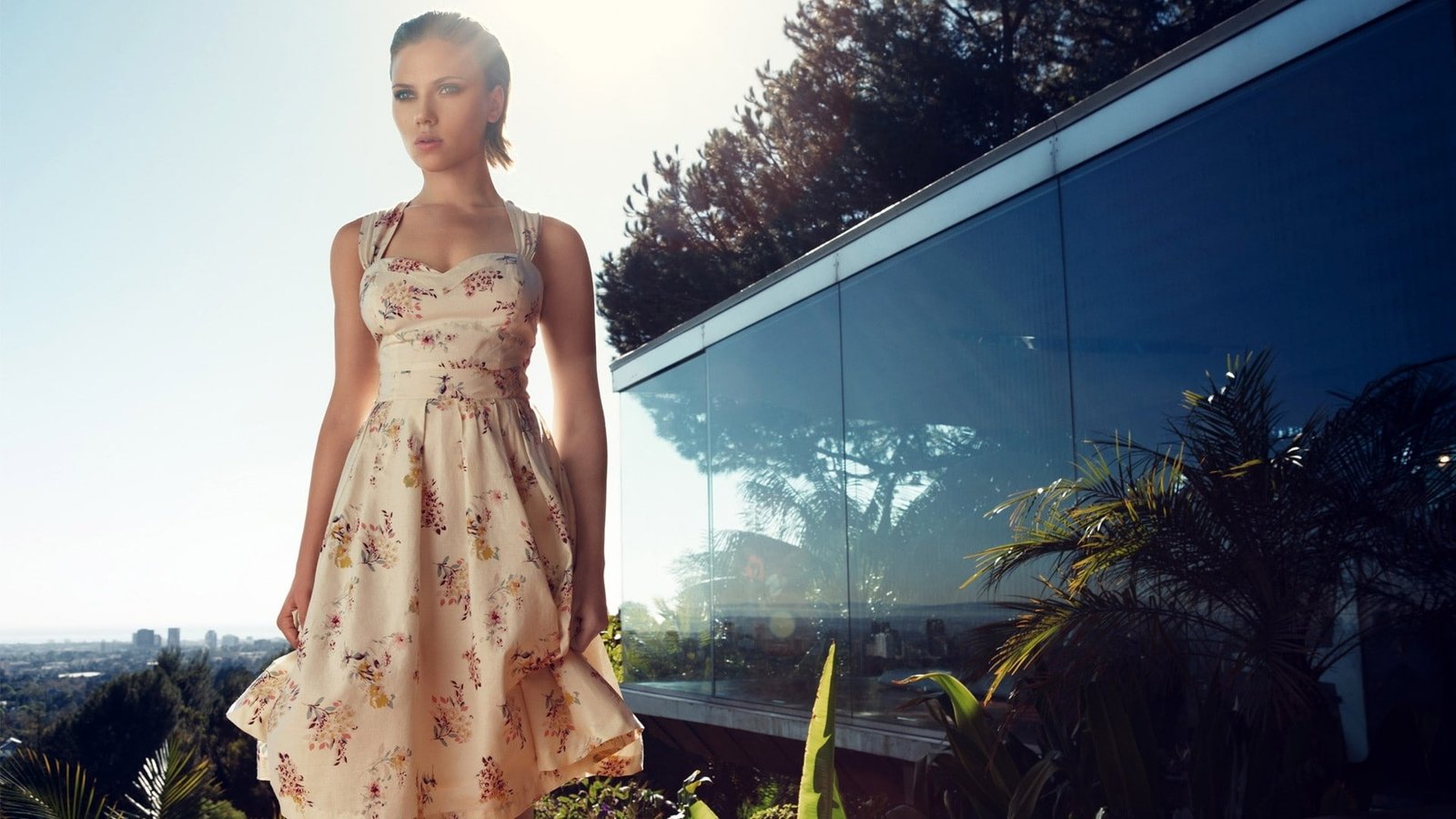 Scarlett Johansson actress women outdoors celebrity dress