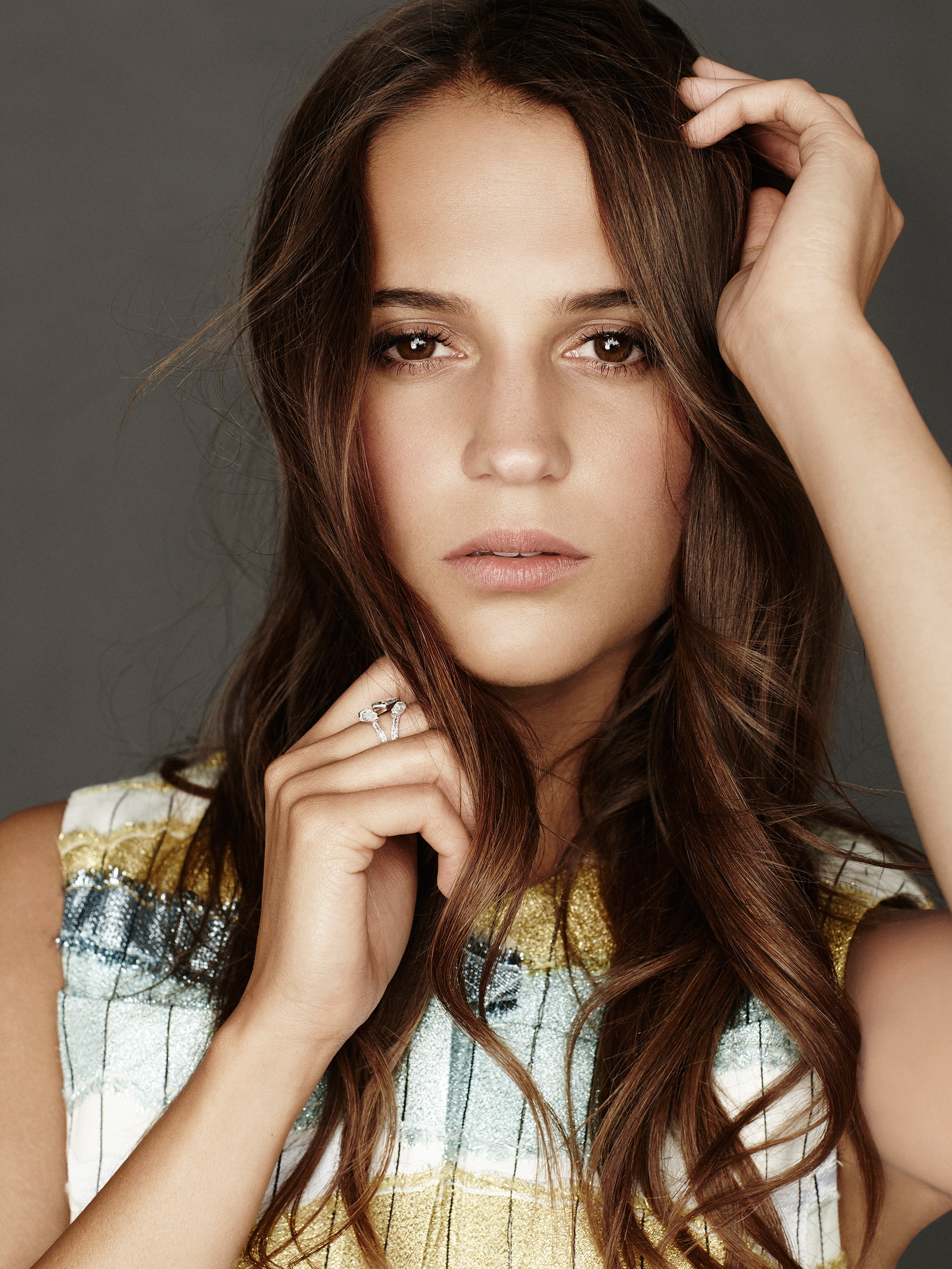 women actress Alicia Vikander beauty long hair portrait 7 2k